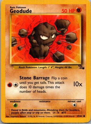 1999 Fossil #47/62 Geodude Common B151