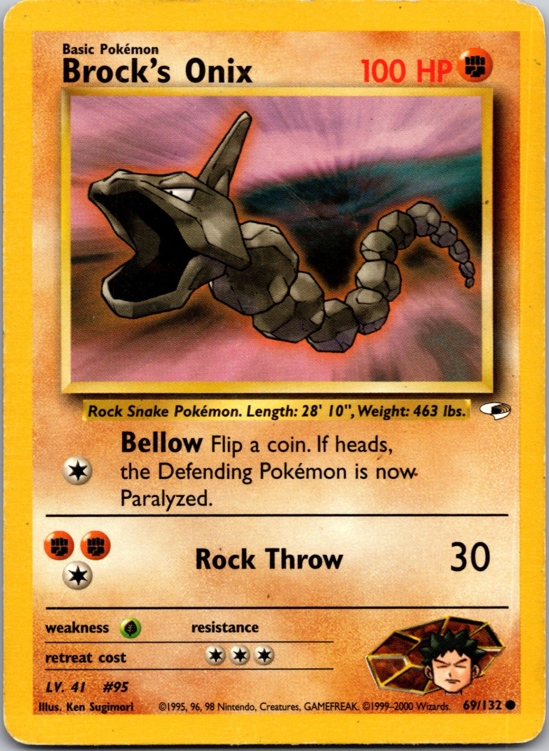 2000 Gym Heroes 069/132 Brock's Onix (69) Common L93