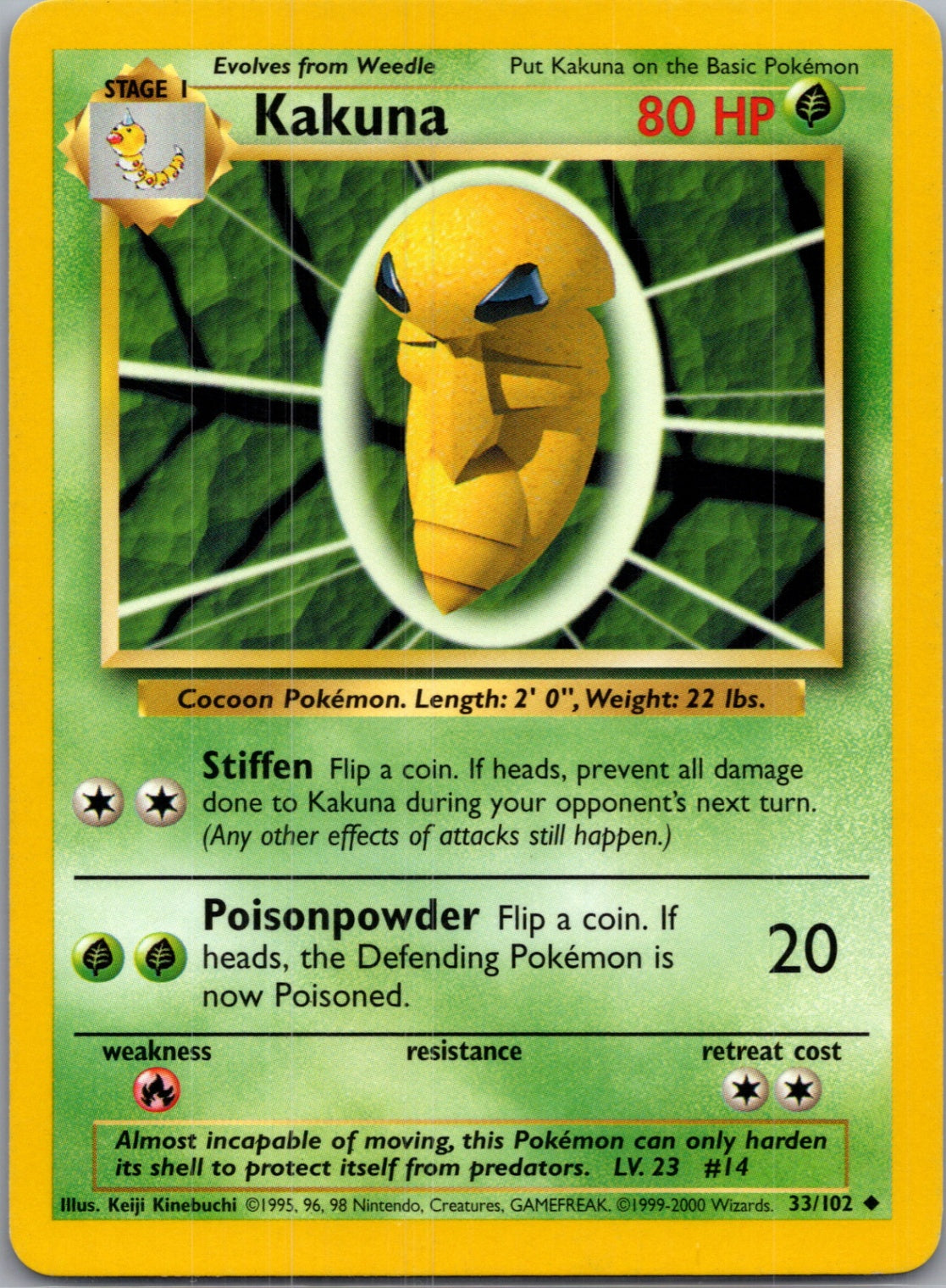 Base Set 2 047/130 Kakuna Uncommon NM