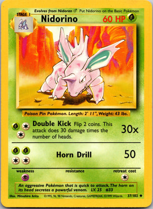 1999 Base Set #037/102 Nidorino Uncommon C133