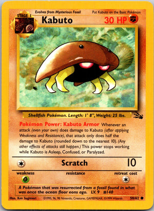 1999 Fossil #50/62 Kabuto Common B230