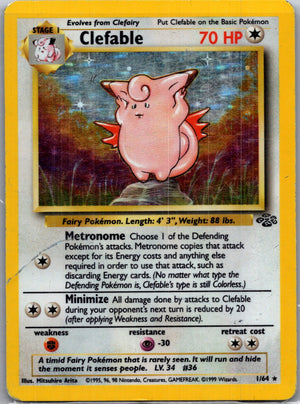 1999 Jungle 01/64 Clefable (1) Holo Rare F51