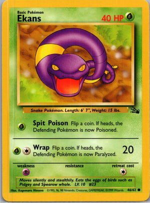 1999 Fossil #46/62 Ekans Common B123