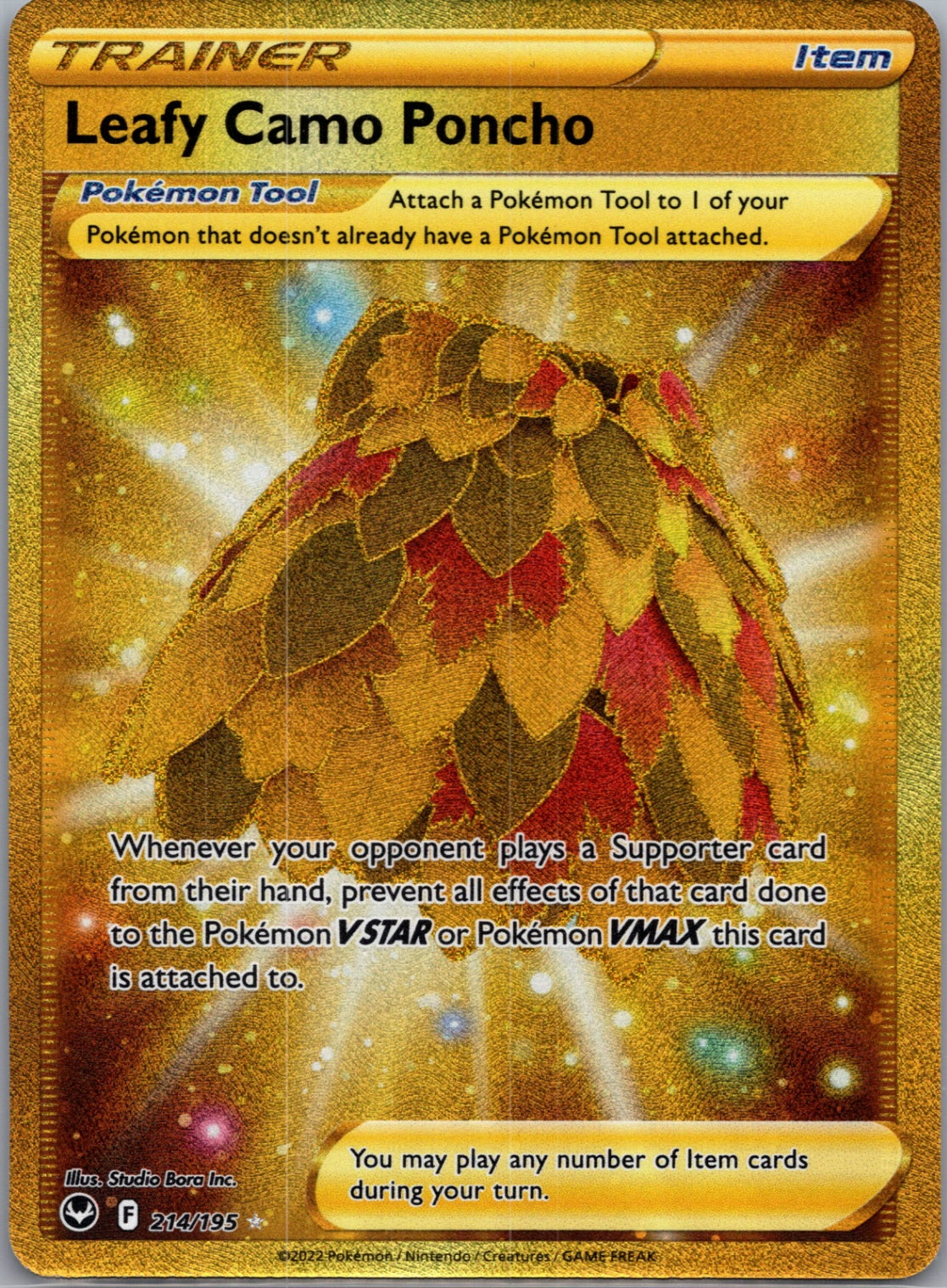 SWSH12: Silver Tempest 214/195 Leafy Camo Poncho (Secret) Secret Rare NM