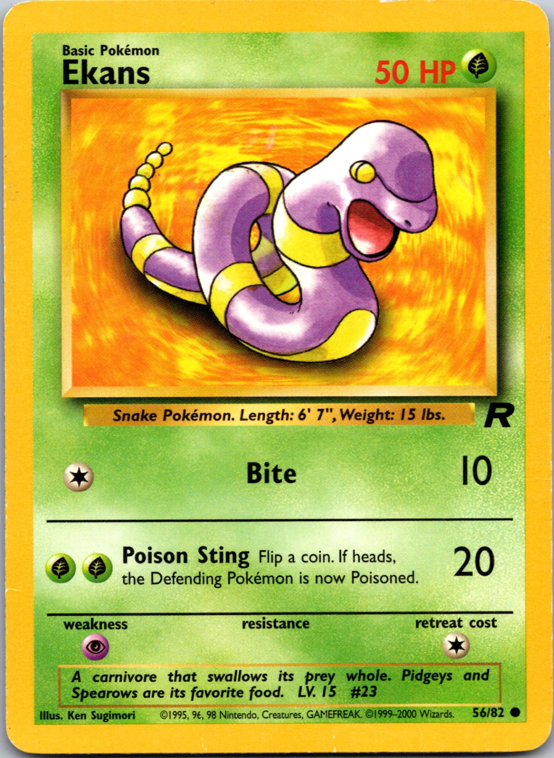 2000 Team Rocket 56/83 Ekans Common C260