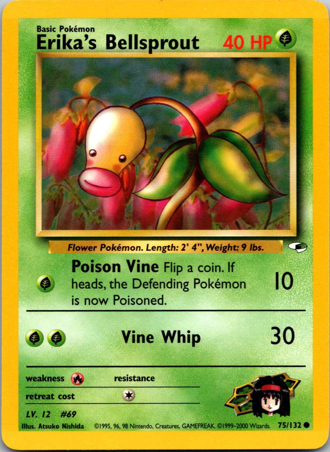 2000 Gym Heroes #075/132 Erika's Bellsprout (75) Common C221