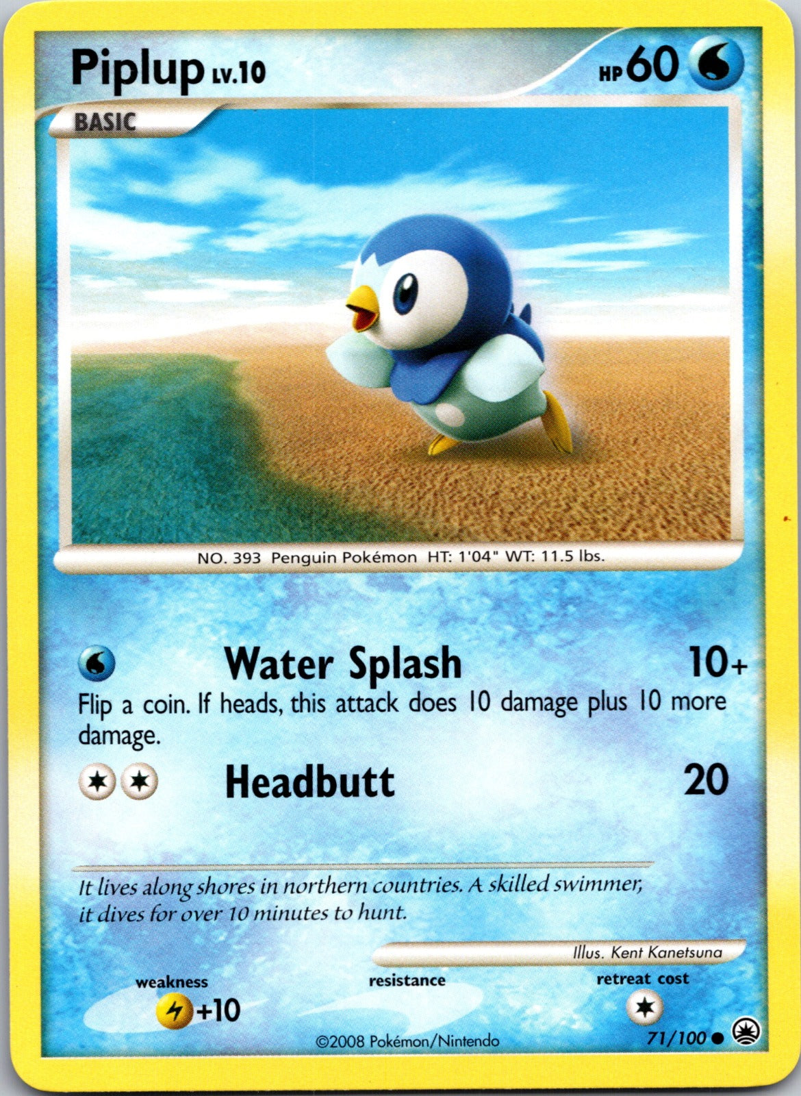 2008 Majestic Dawn 71/100 Piplup (71) LP Y245