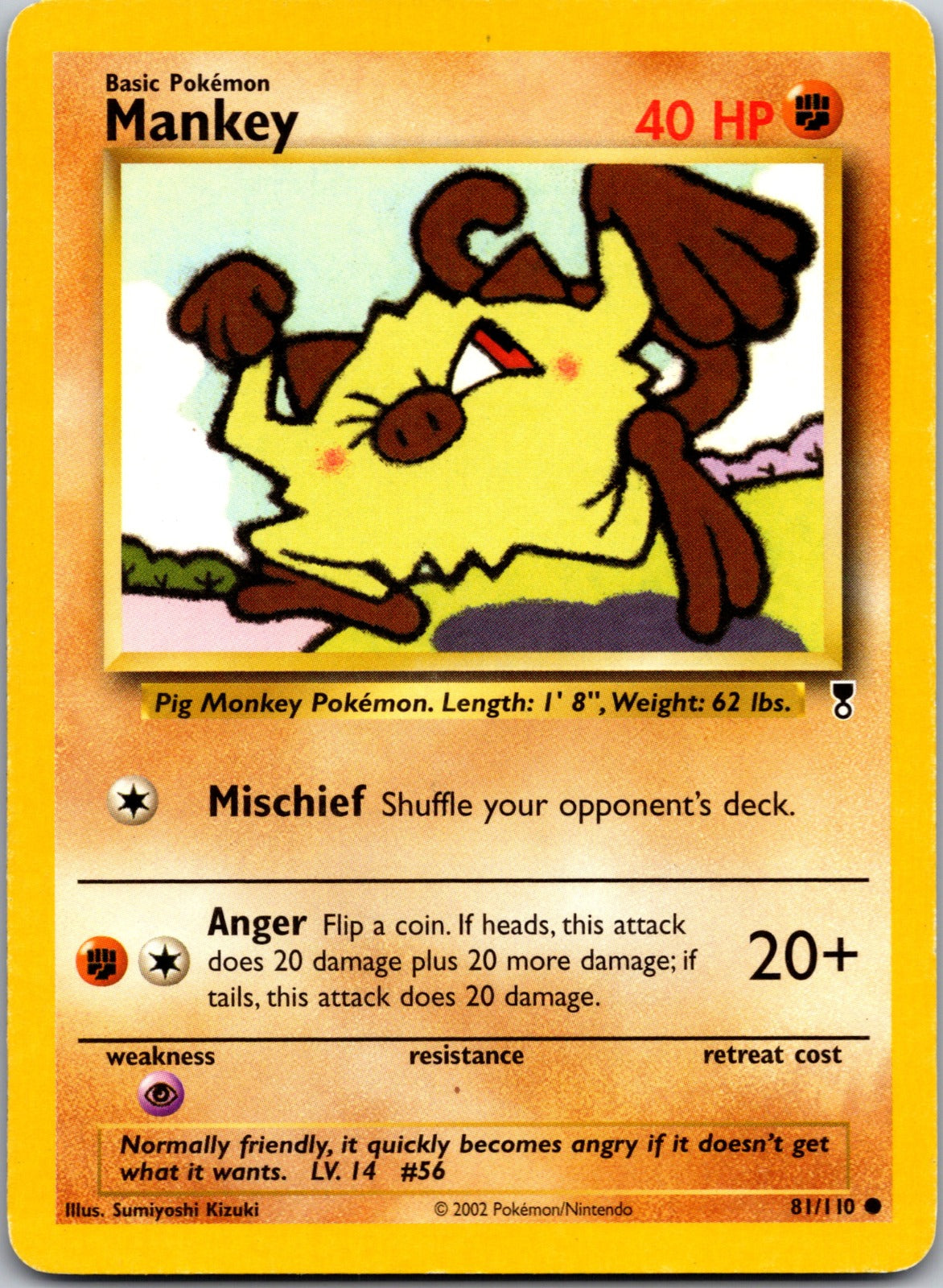 2000 Team Rocket 61/82 Mankey LP