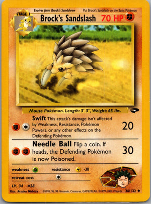 Gym Challenge 036/132 Brock's Sandslash Uncommon NM