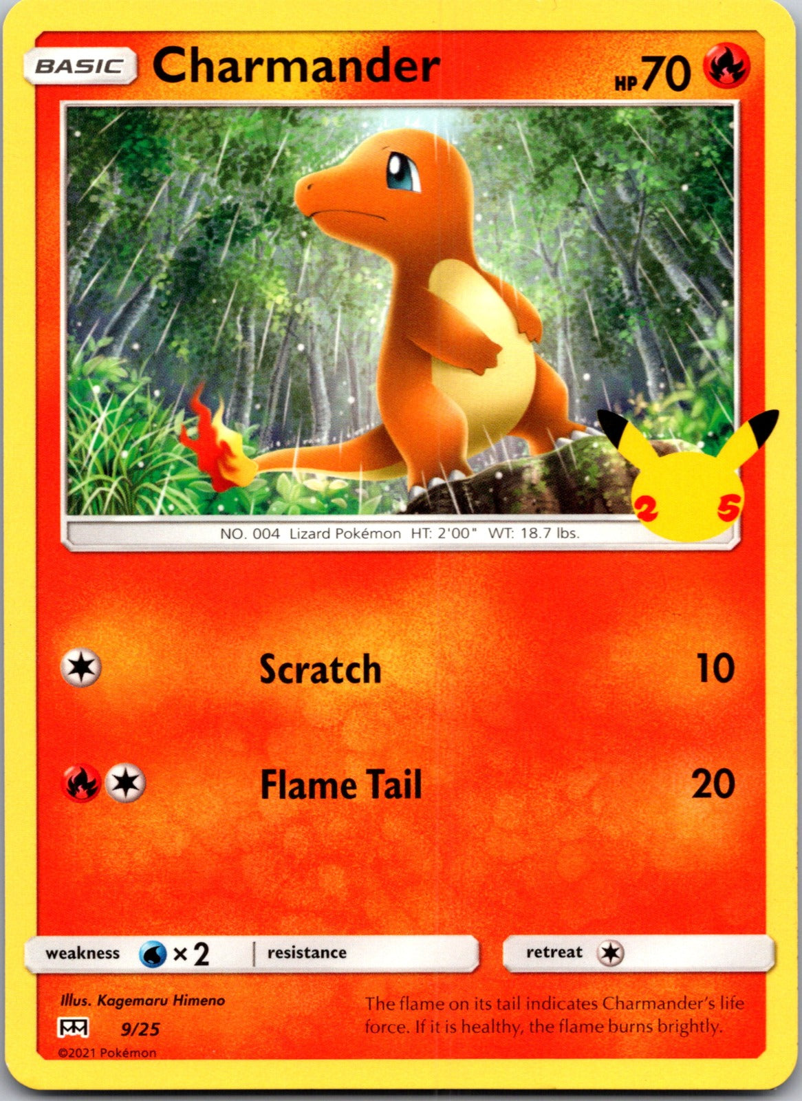 2021 McDonald's 25th Anniversary Promo 009/025 Charmander - 9/25 LP