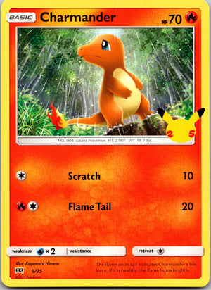 2021 McDonald's 25th Anniversary Promo 009/025 Charmander - 9/25 LP