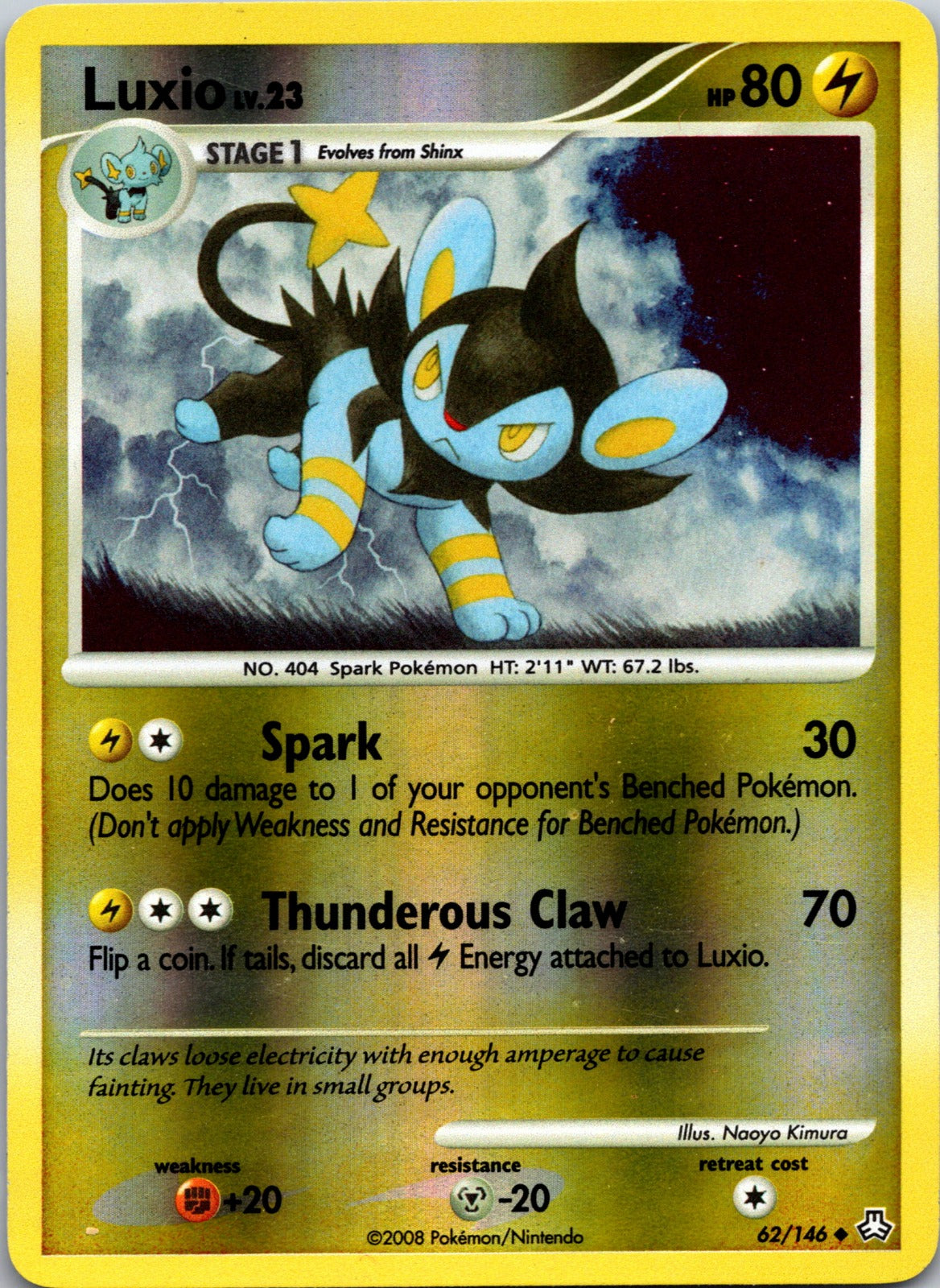 2008 Legends Awakened 62/146 Luxio [Reverse] LP G66