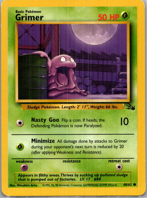 1999 Fossil #48/62 Grimer Common B183
