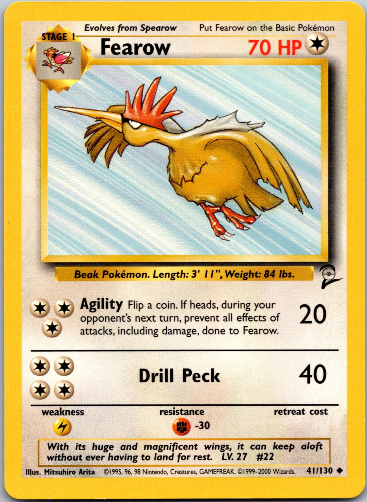 2000 Base Set 2 041/130 Fearow LP