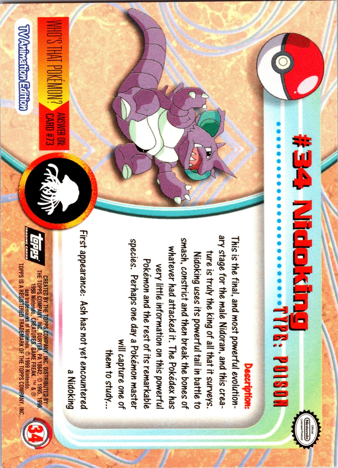 1999 Topps TV Nidoking LP  P130