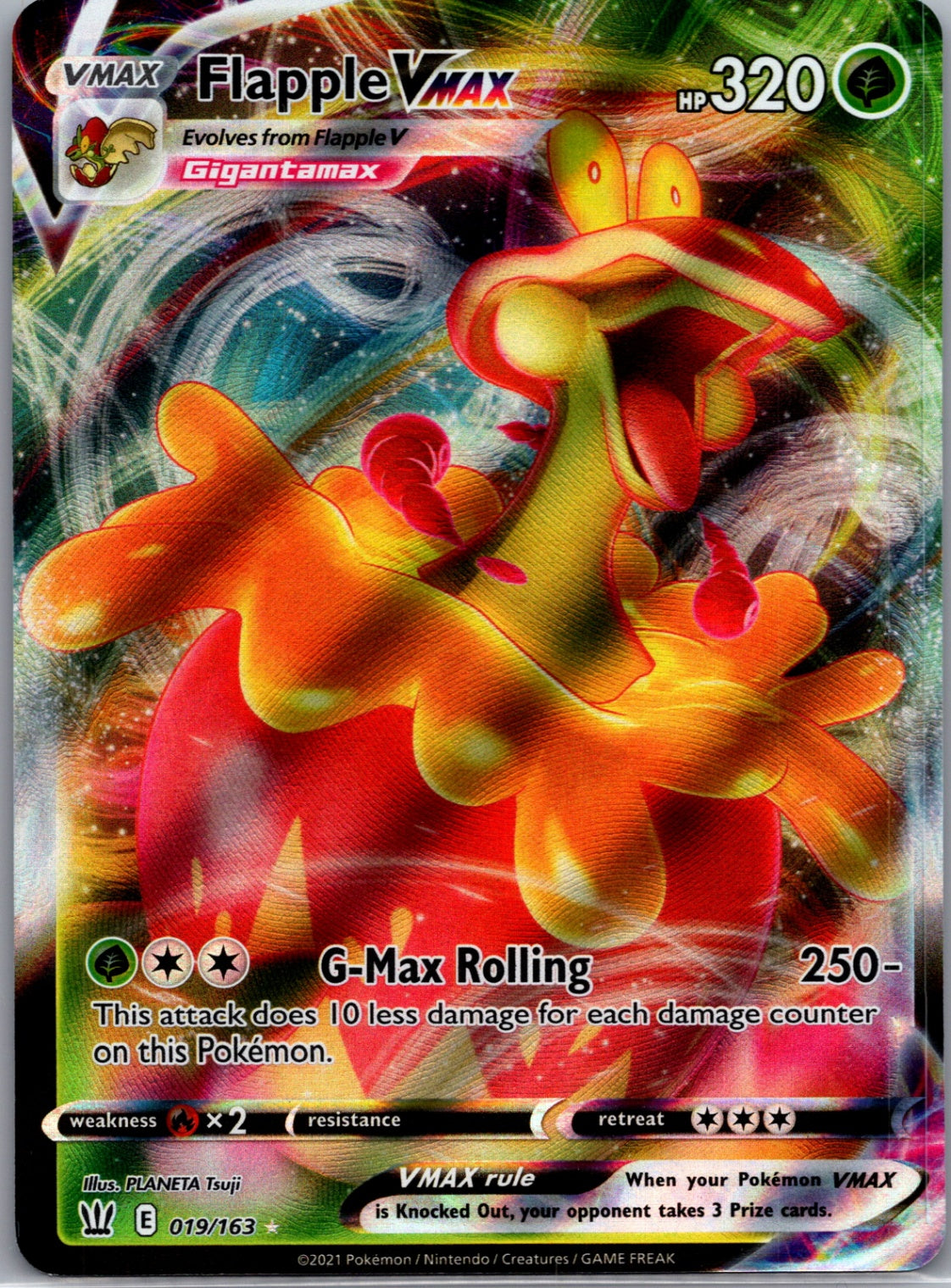 2021 SWSH05: Battle Styles 019/163 Flapple VMAX Ultra Rare D134