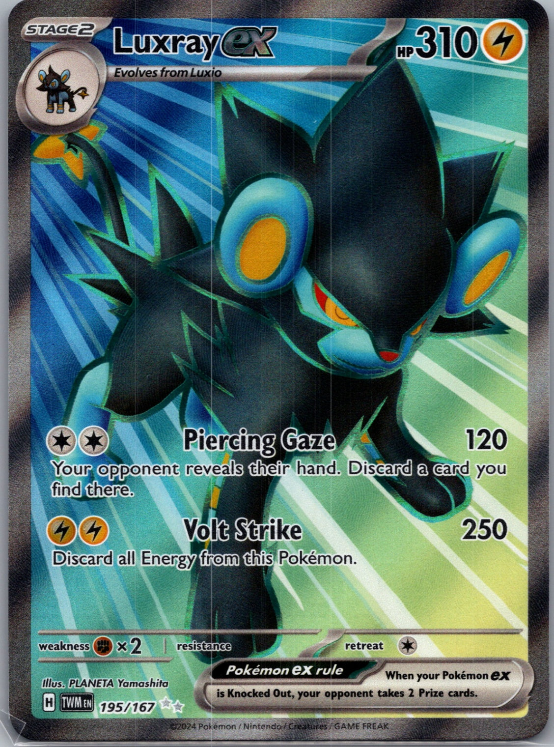 2024 SV06: Twilight Masquerade 195/167 Luxray ex Ultra Rare F109