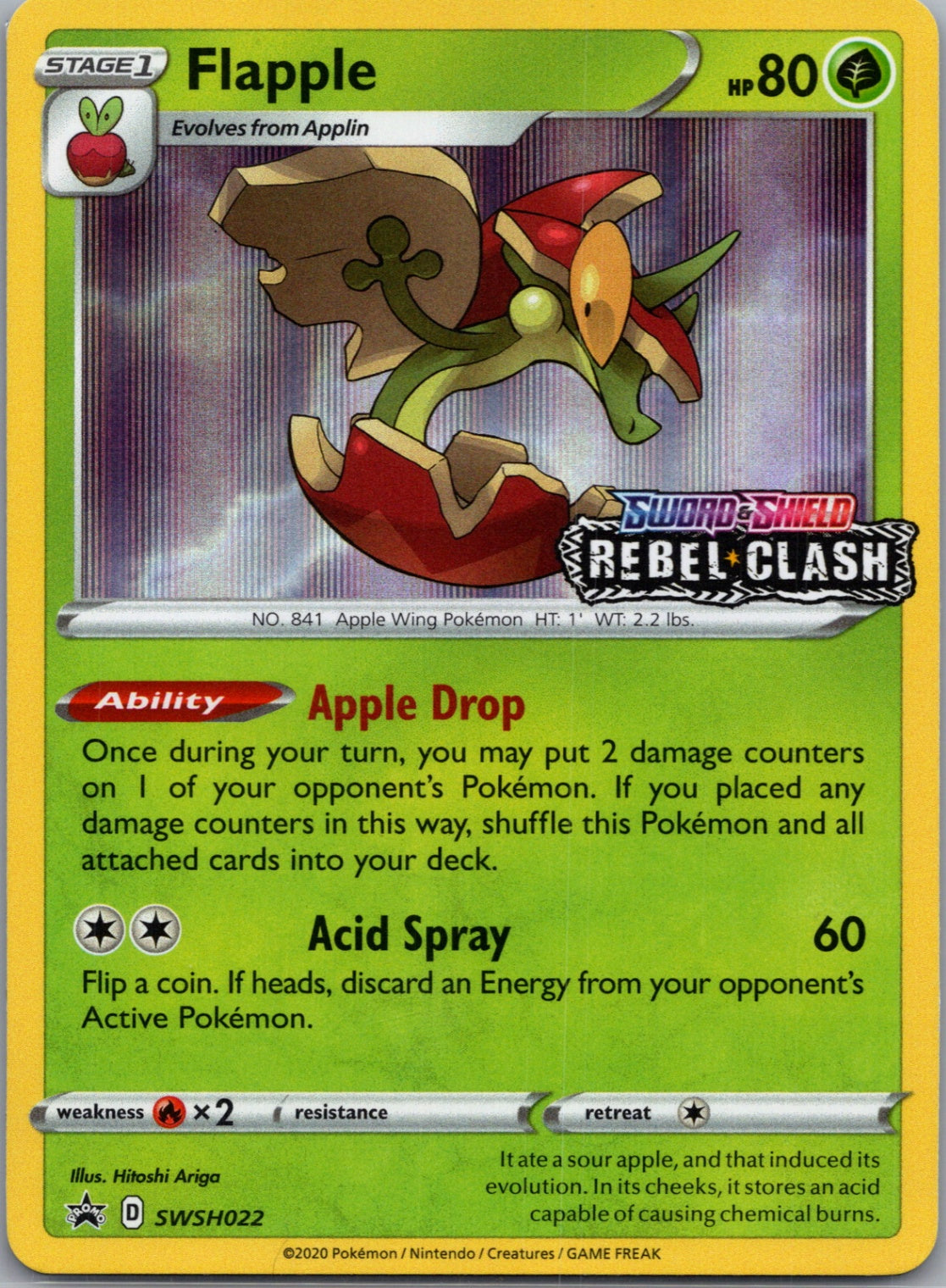 2020 SWSH: Sword & Shield Promo Cards SWSH022 Flapple -  (Prerelease) Promo D135