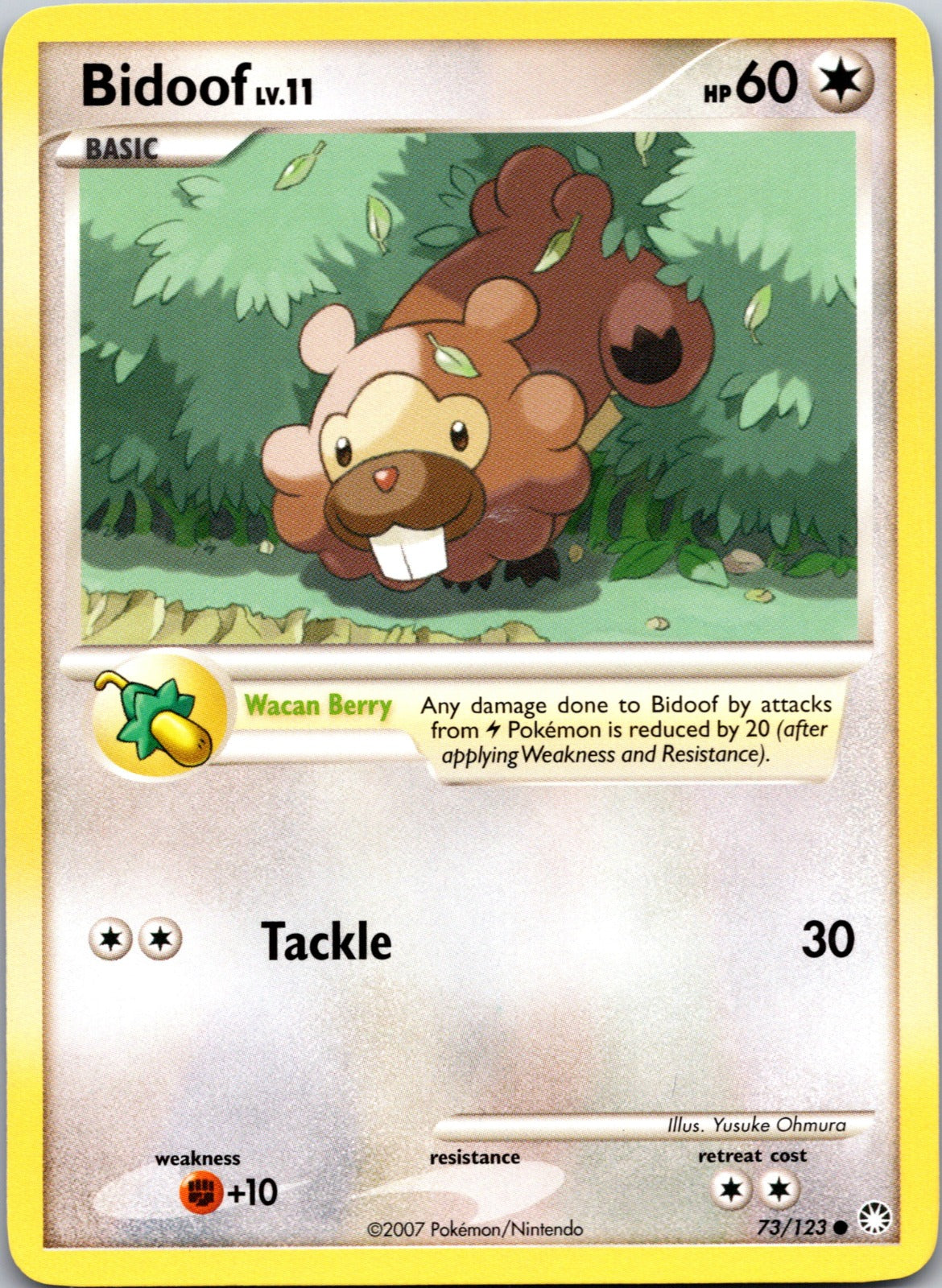 2007 Mysterious Treasures 73/123 Bidoof LP