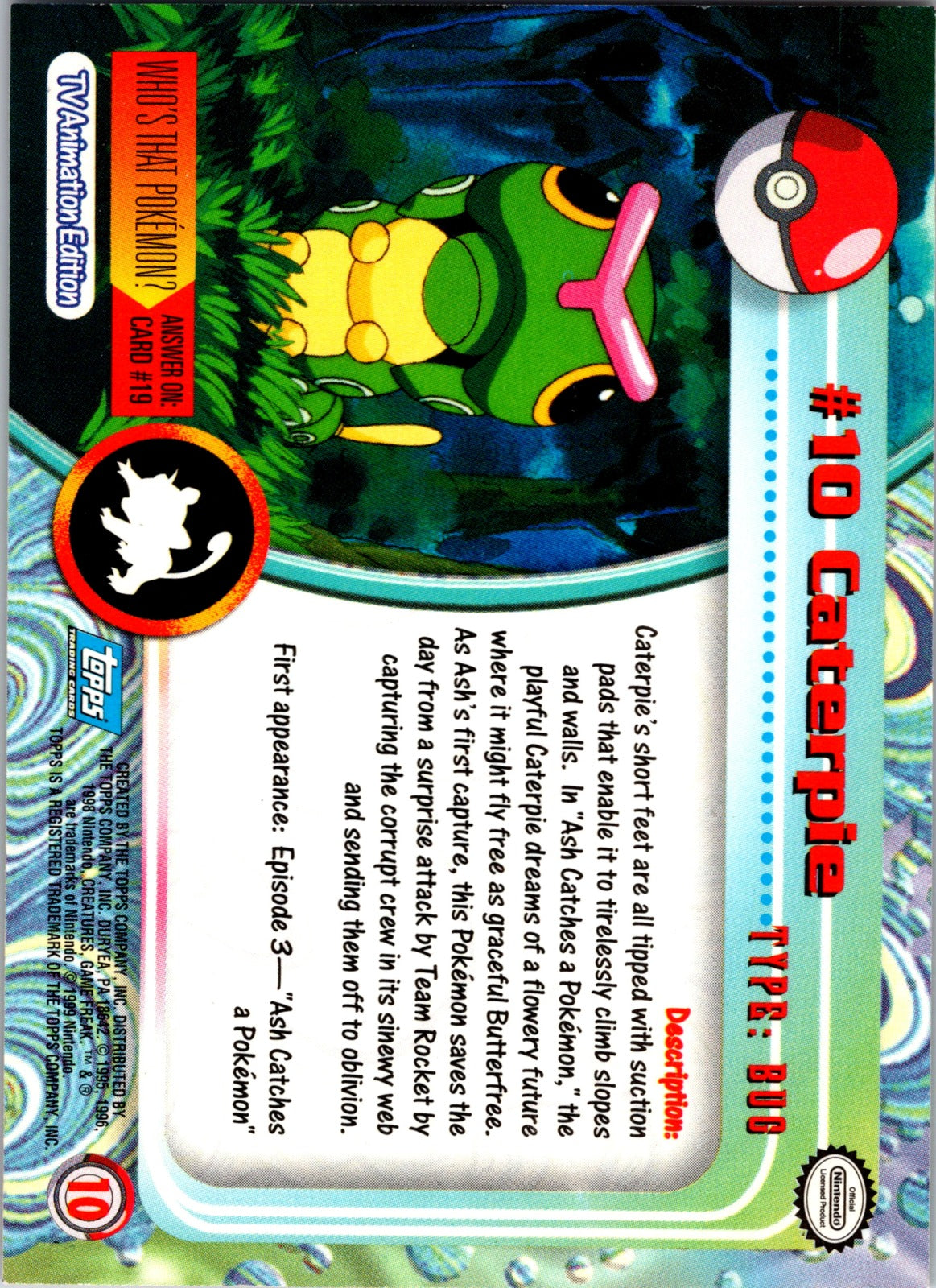 1999 Topps TV Caterpie LP  P72