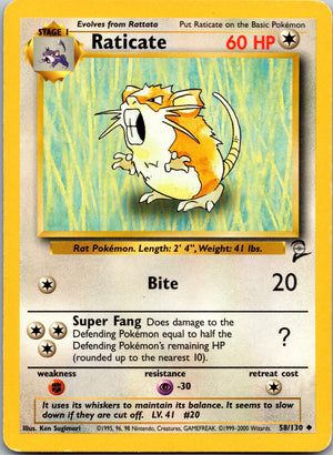 2000 Base Set 2 058/130 Raticate LP