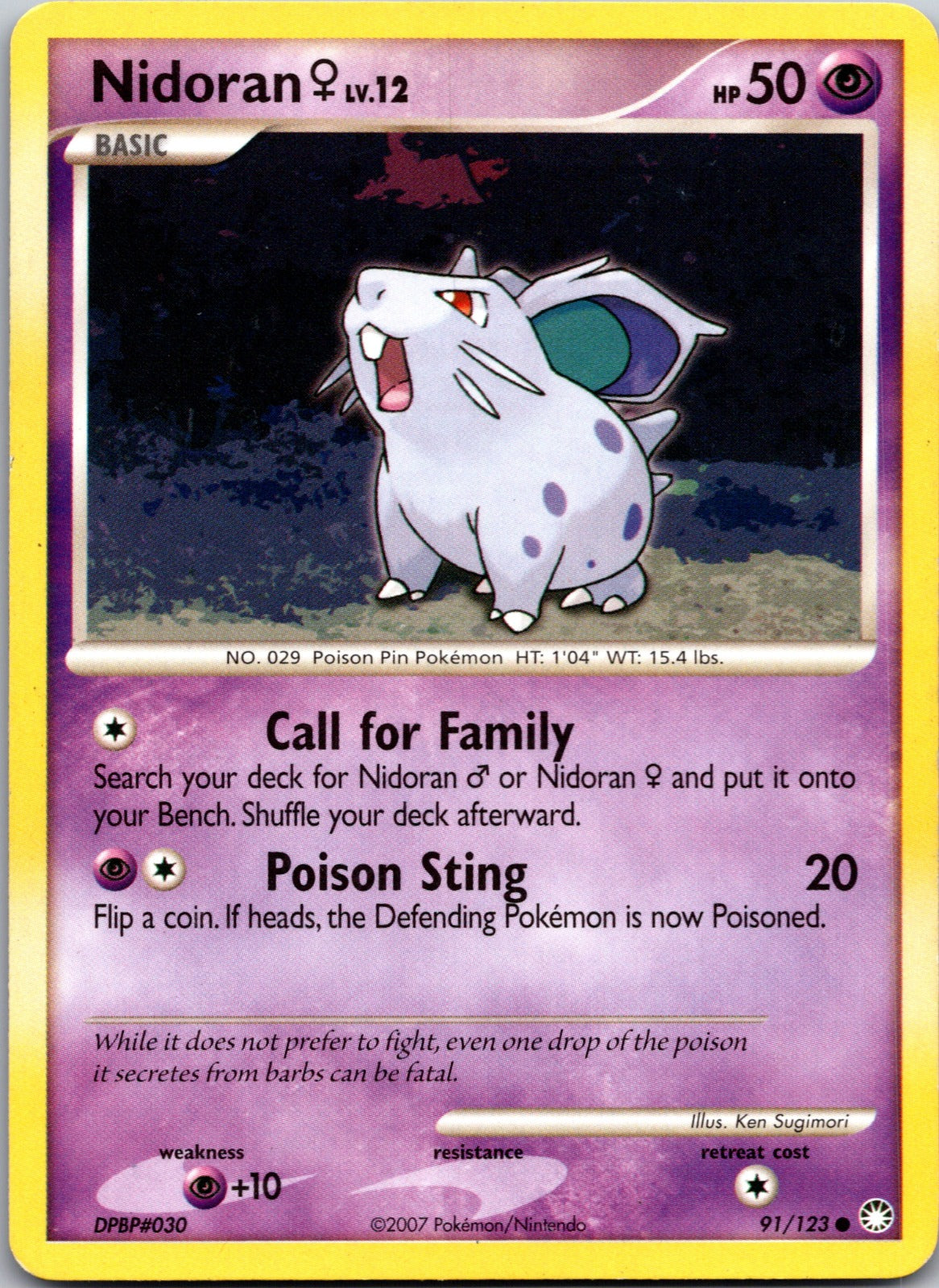 2007 Mysterious Treasures 91/123 Nidoran F LP