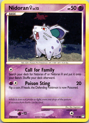 2007 Mysterious Treasures 91/123 Nidoran F LP