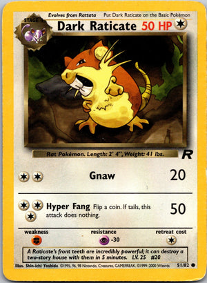 2000 Team Rocket 51/82 Dark Raticate LP