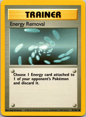 1999 Base Set (Shadowless) 092/102 Energy Removal MP