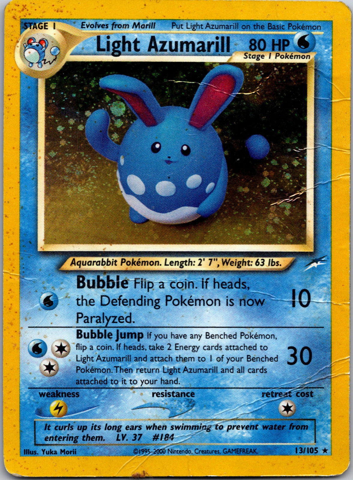 2002 Neo Destiny 013/105 Light Azumarill LP