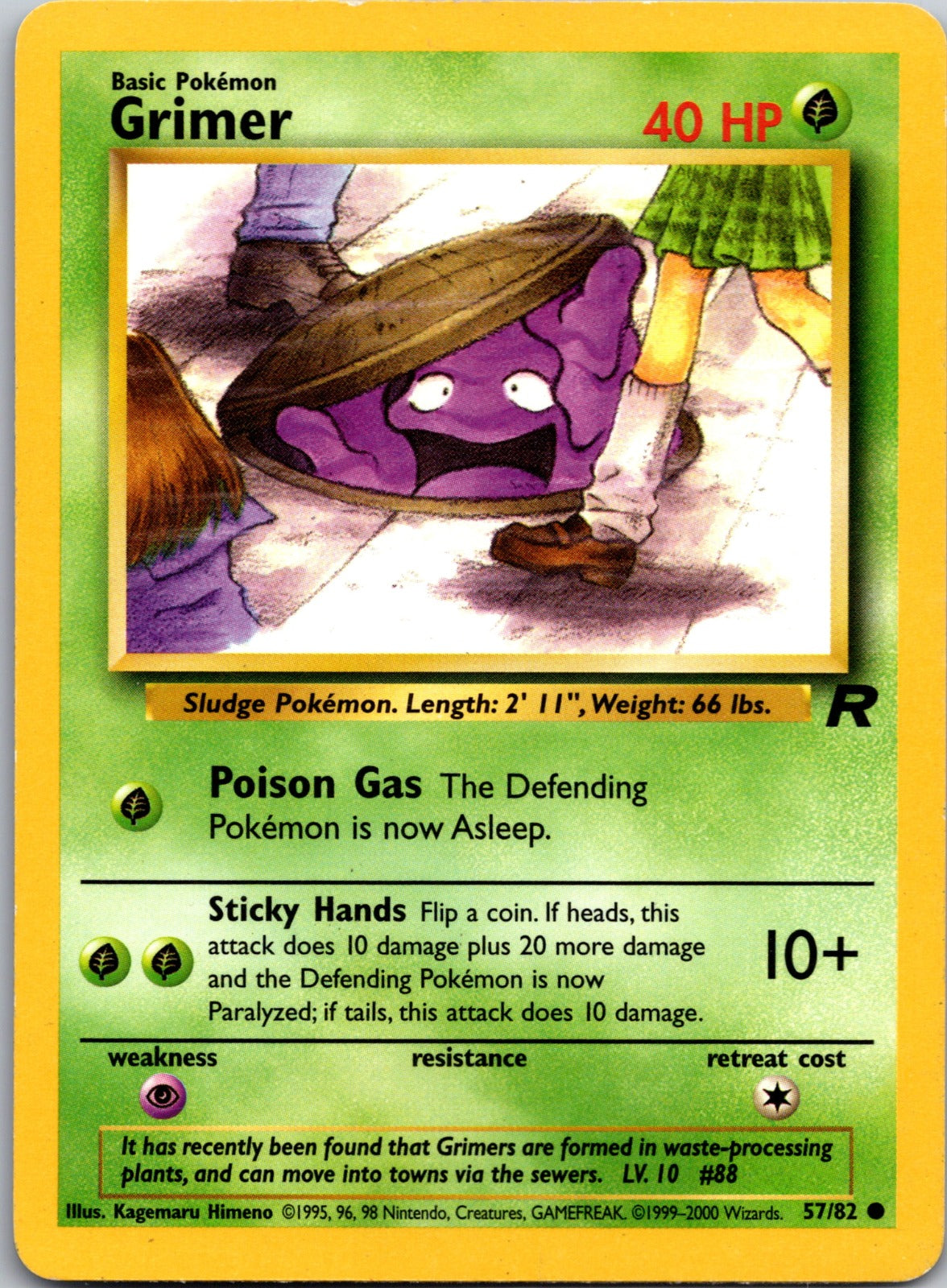 2000 Team Rocket 57/82 Grimer HP Y337
