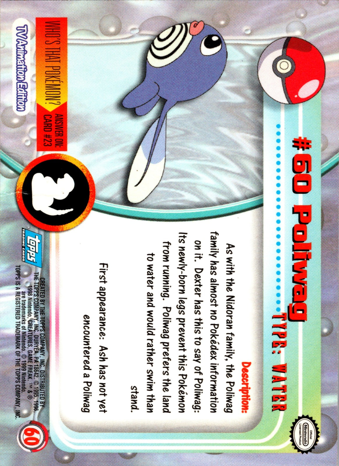1999 Topps TV Poliwag LP  P191