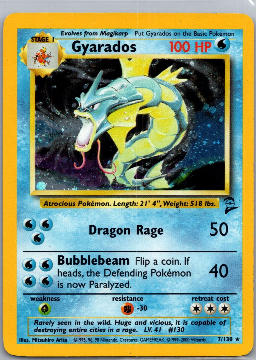 2000 Base Set 2 007/130 Gyarados Holo Rare G288