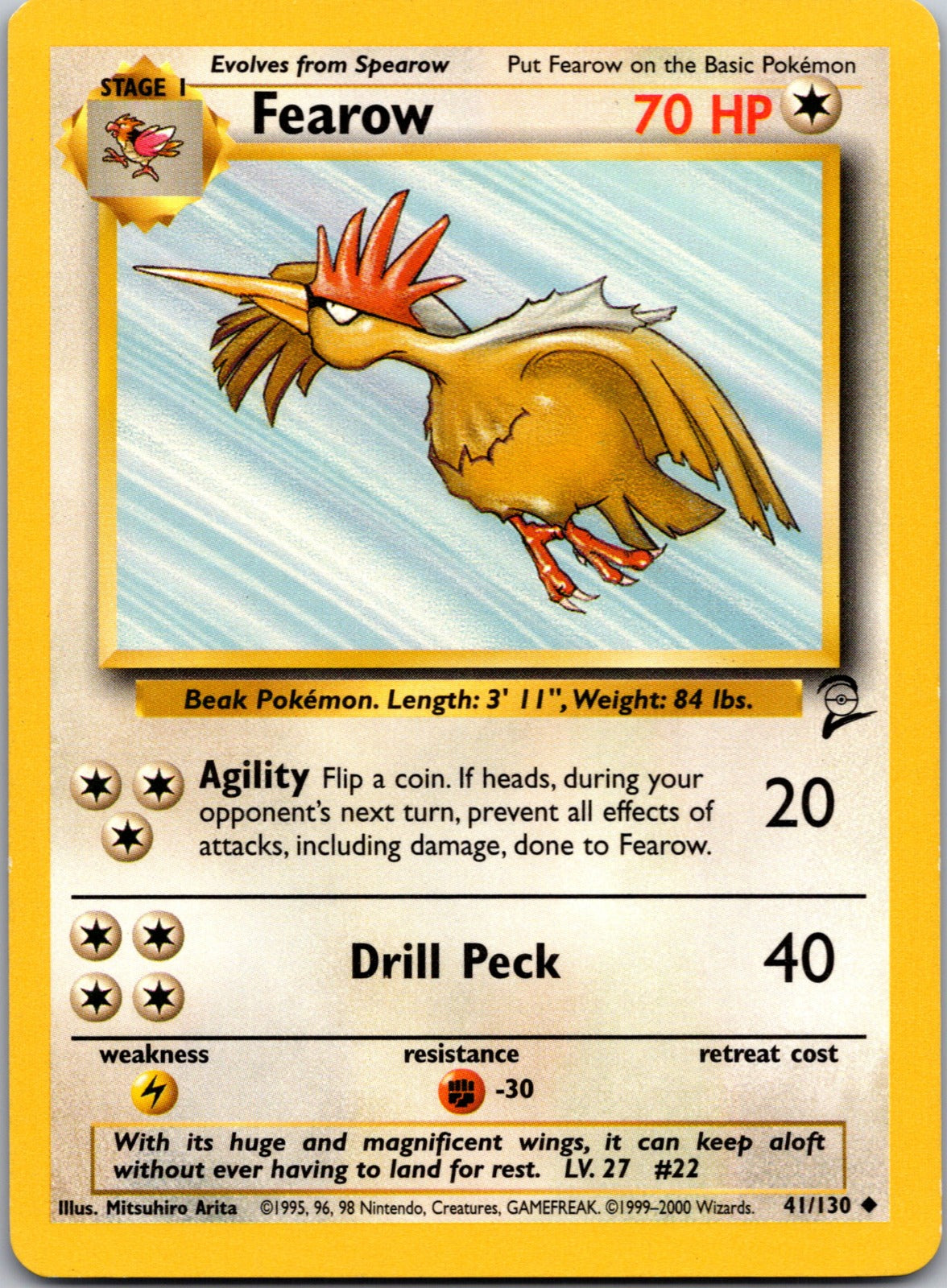 2000 Base Set 2 041/130 Fearow LP