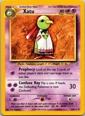 2000 Neo Genesis 052/111 Xatu Uncommon L7