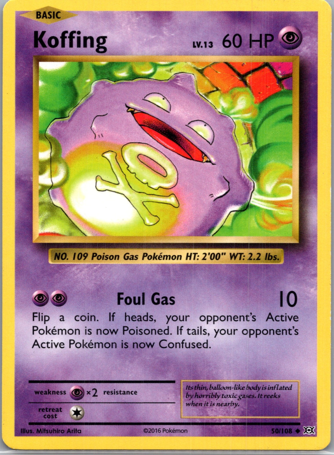 2016 XY - Evolutions 50/108 Koffing Uncommon F6