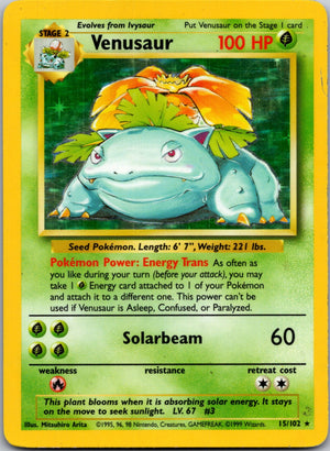 1999 Base Set 015/102 Venusaur Holo Rare G305