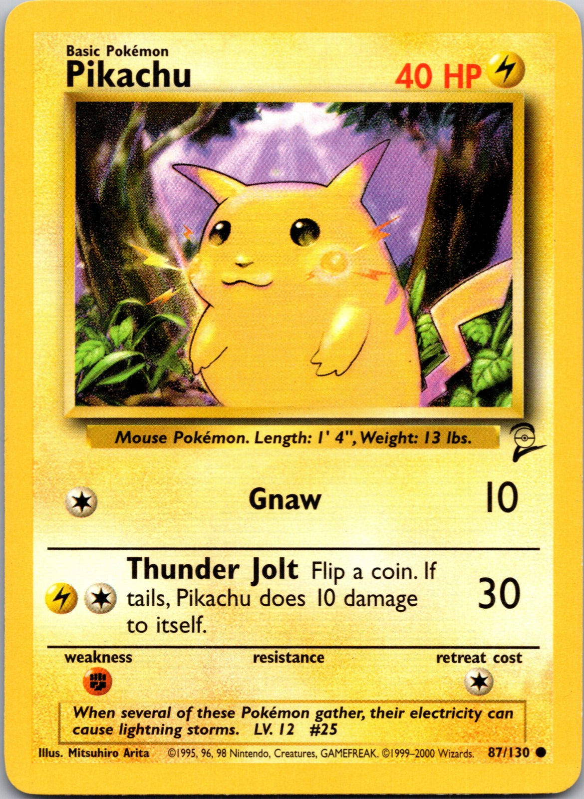 2000 Base Set 2 087/130 Pikachu LP