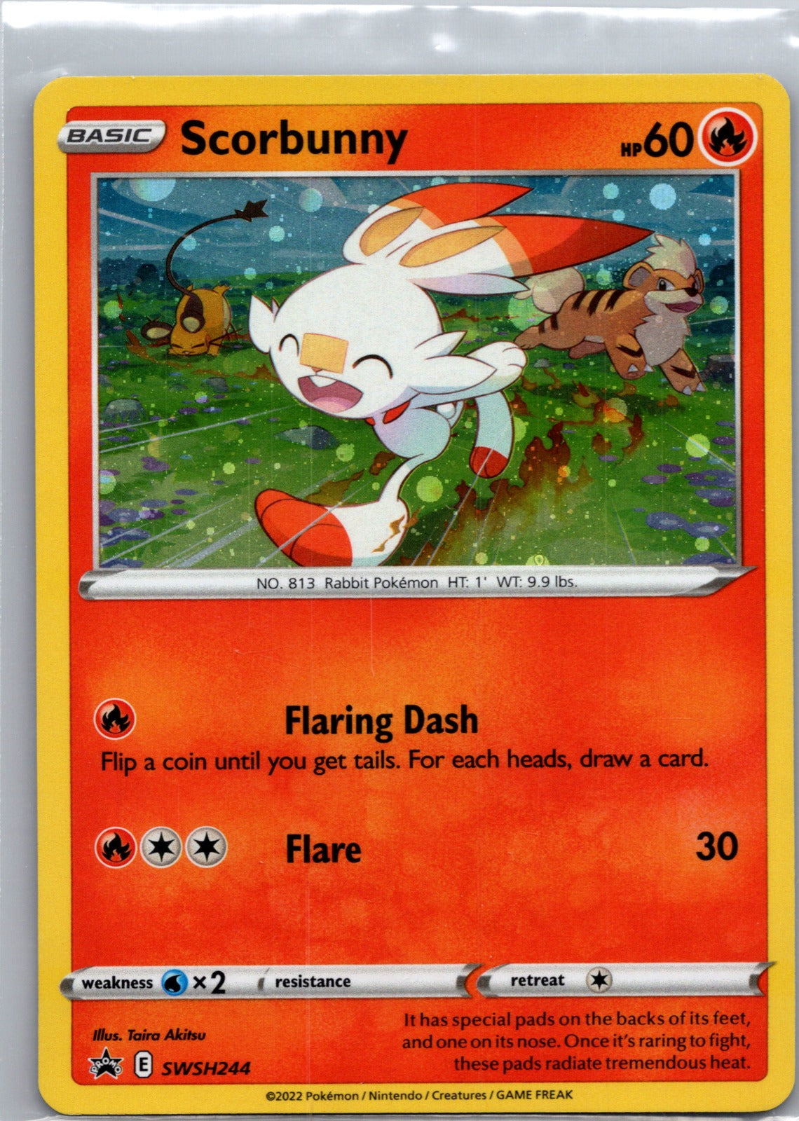2019 SWSH: Sword and Shield Promo Cards SWSH244 Scorbunny - (Cosmos Holo) LP