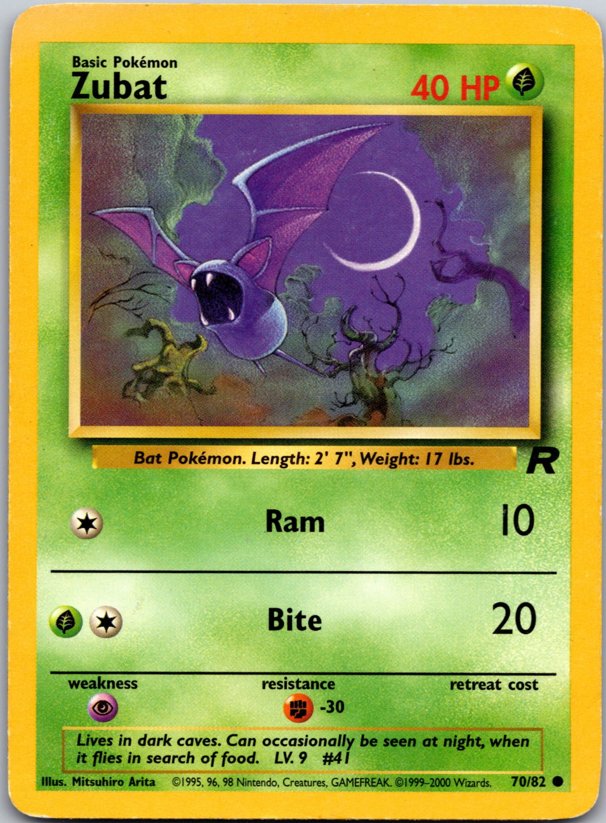 2000 Team Rocket 70/82 Zubat LP Y85
