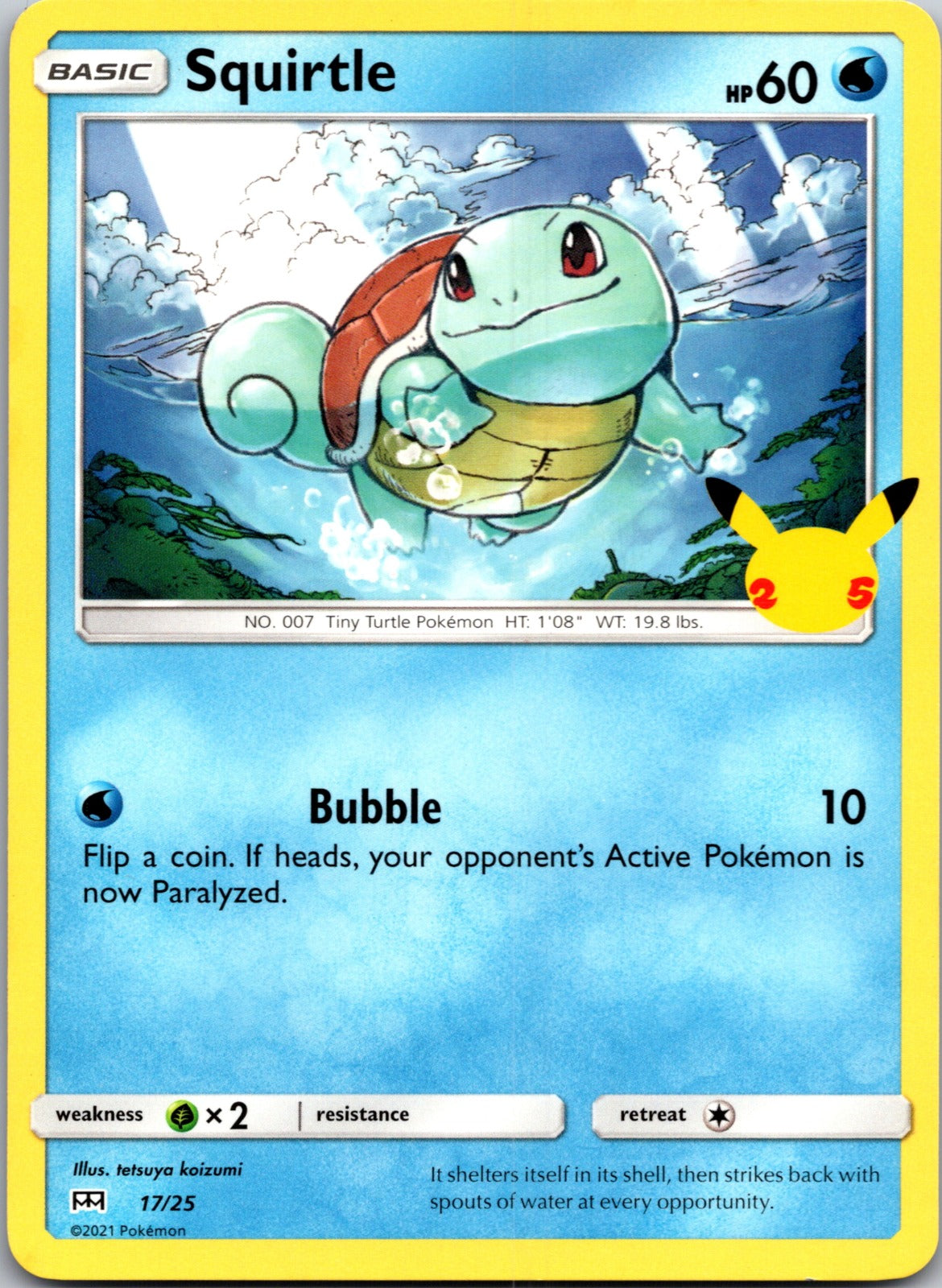 2021 McDonald's 25th Anniversary Promo 017/025 Squirtle NM  X285