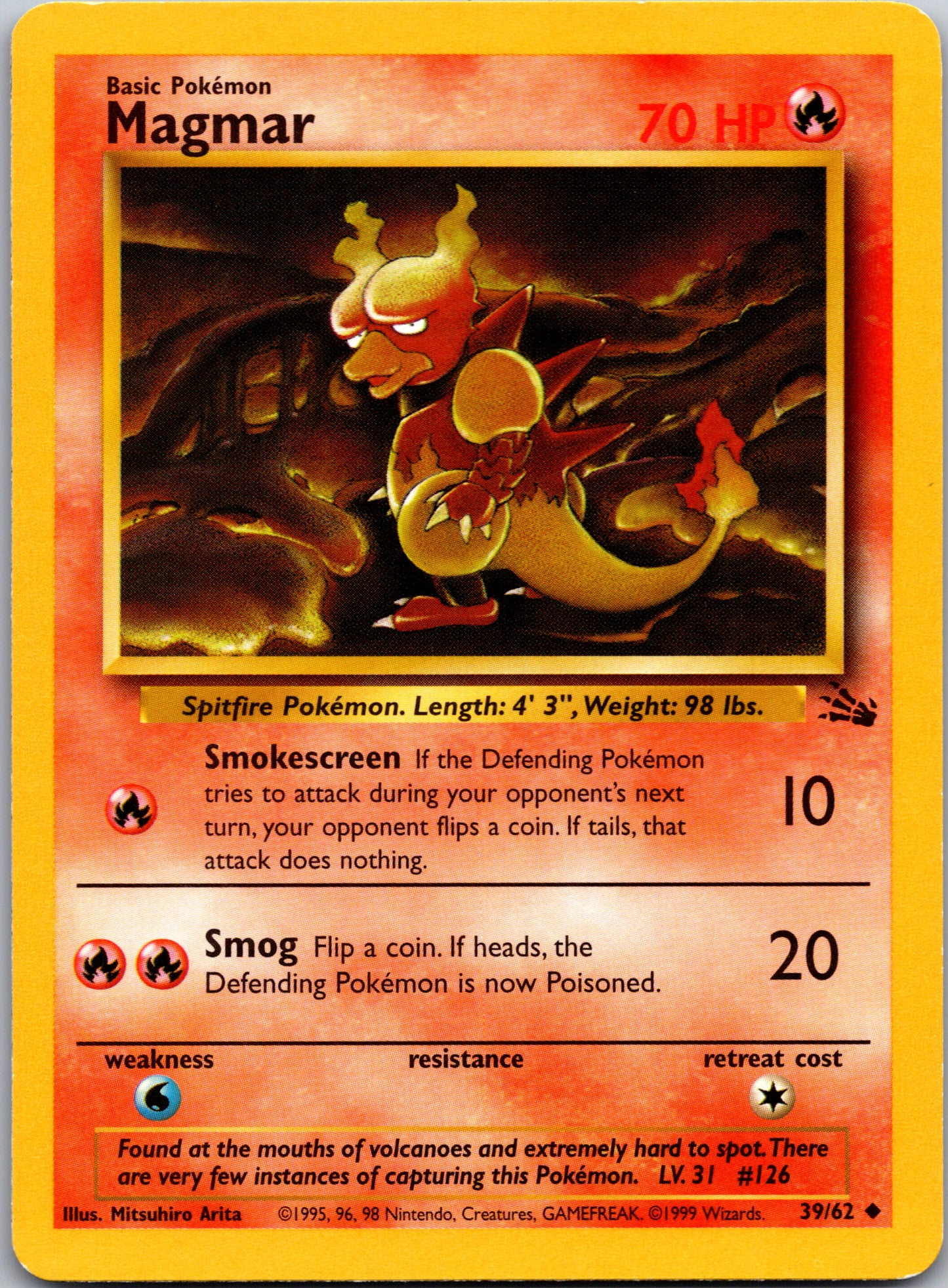 1999 Fossil 37/62 Magmar Uncommon B80