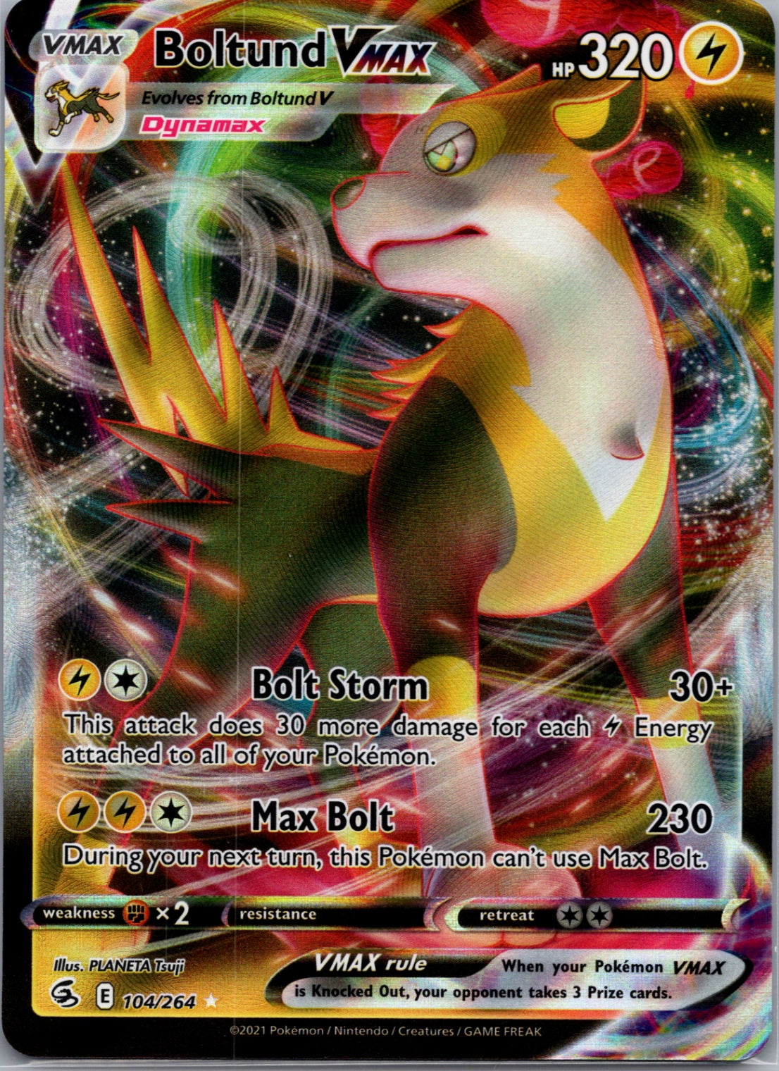 Boltund VMAX Holofoil Ultra Rare Prize Pack Series Cards 104/264 NM