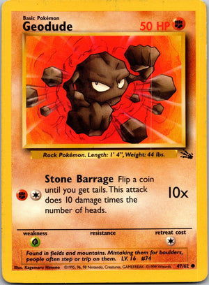 1999 Fossil 47/62 Geodude Common L182