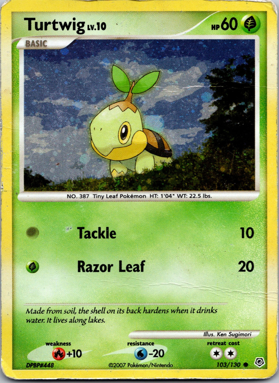 2007 Diamond and Pearl 103/130 Turtwig [Cosmos Holo] HP Z163