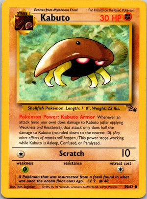 1999 Fossil #50/62 Kabuto Common A193