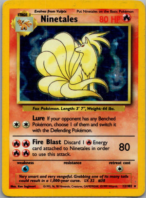 1999 Base Set 012/105 Ninetales Holo Rare G257