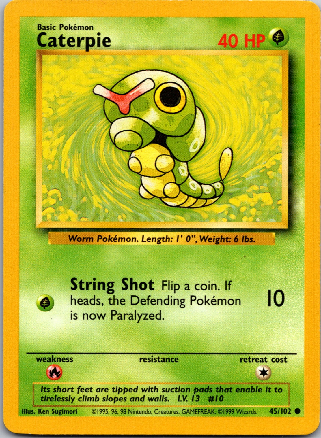 1999 Base Set #045/102 Caterpie Common C136