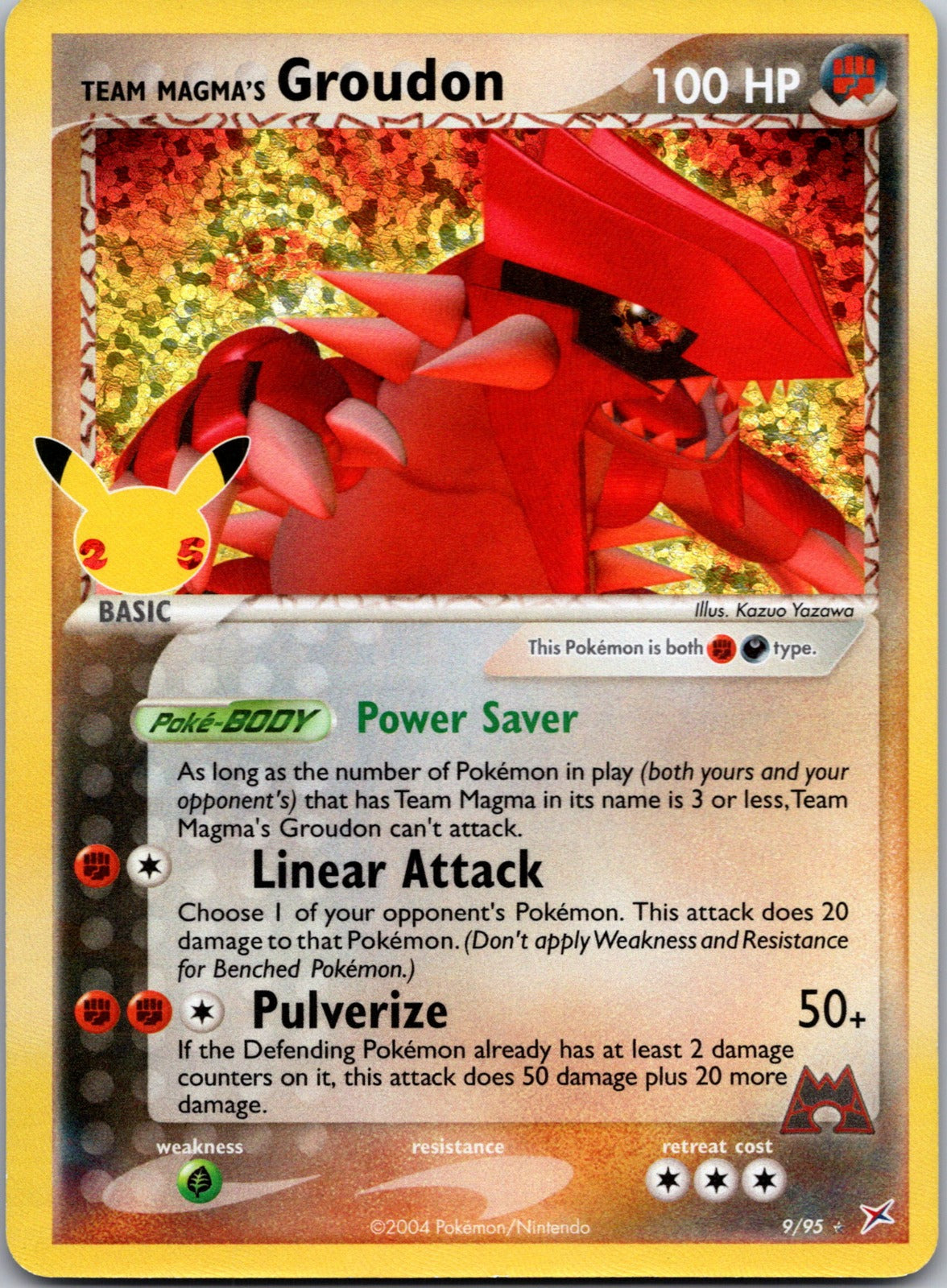 2021 Team Magma's Groudon s8a-P: Promo Card Pack 25th Anniversary Edition 011/025 NM