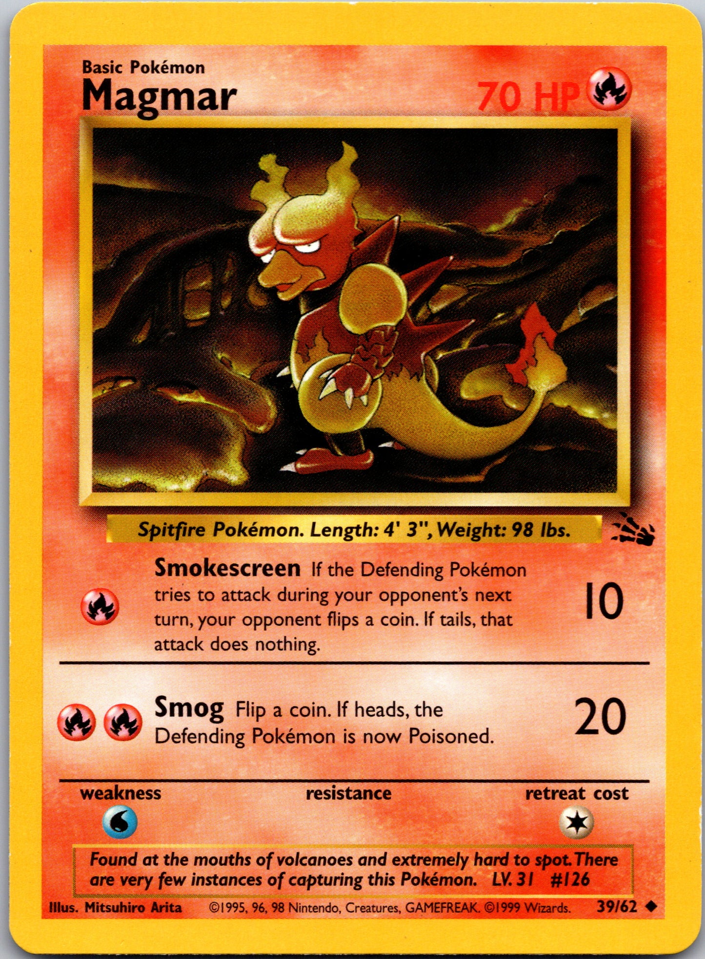 1999 Fossil 37/62 Magmar Uncommon B83